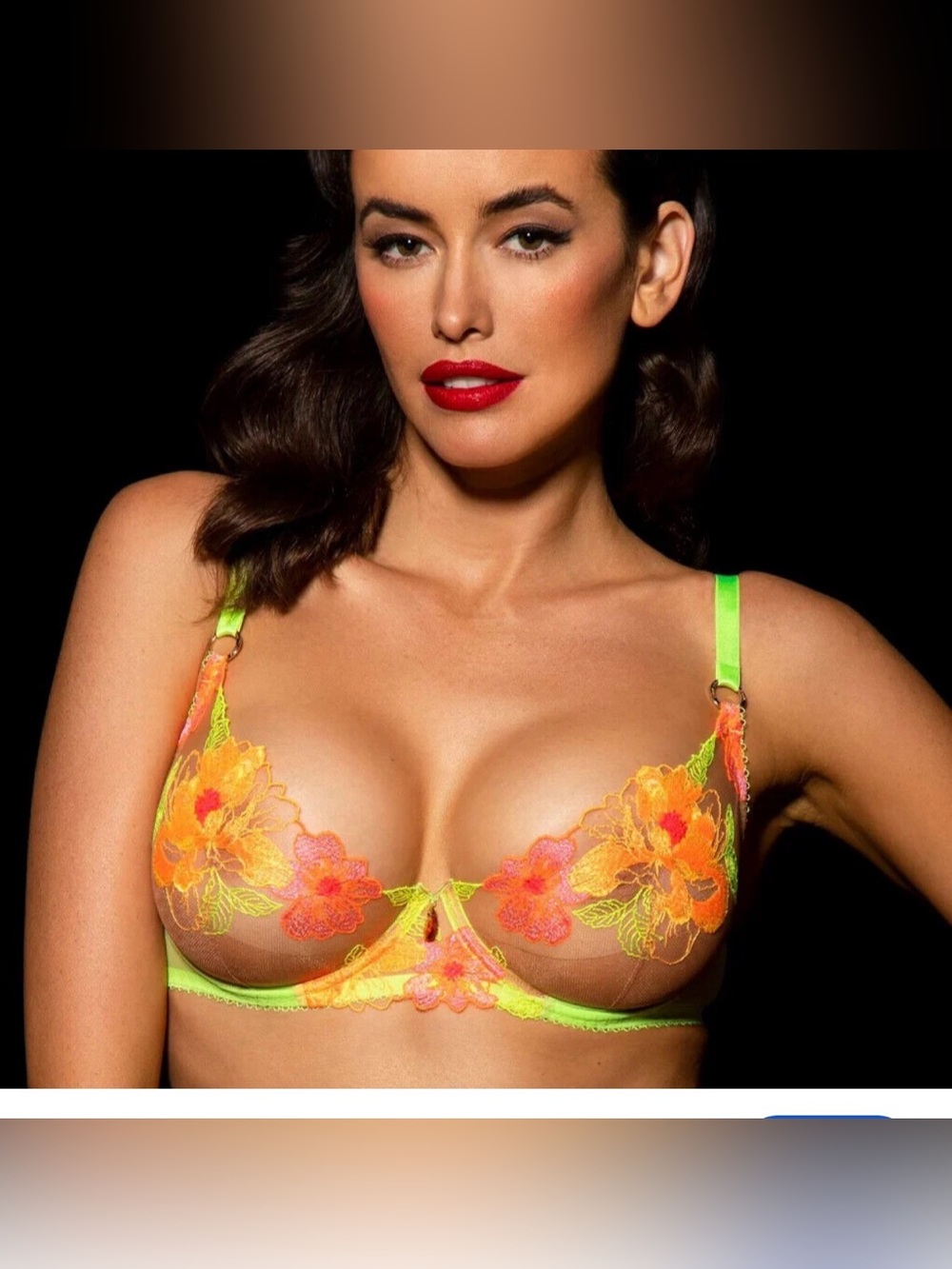 Honey Birdette Christine Bra Neon Lime, Size 32C